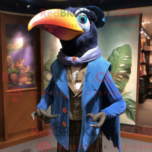 Blå Toucan-maskotdraktfigur...