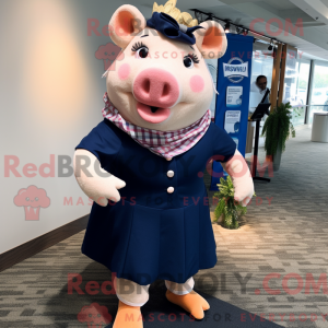Navy Pig maskot kostume...