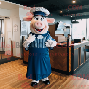 Navy Pig maskot kostume...