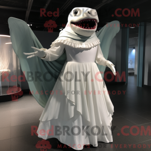 Hvid Megalodon maskot...