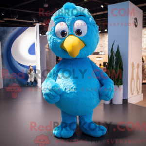 Sky Blue Turkey mascot...