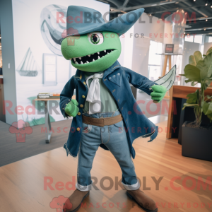 Green Swordfish mascot...