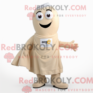 Beige Aglet mascot costume...