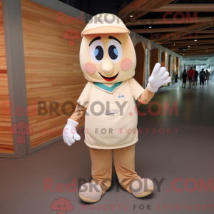 Beige Aglet mascot costume...
