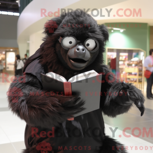 Sort Giant Sloth maskot...
