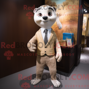 Hvid Meerkat maskot kostume...