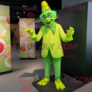 Lime Green Clown mascot...