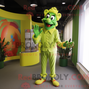 Lime Green Clown mascot...
