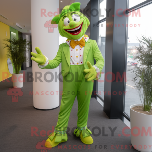 Lime Green Clown mascot...