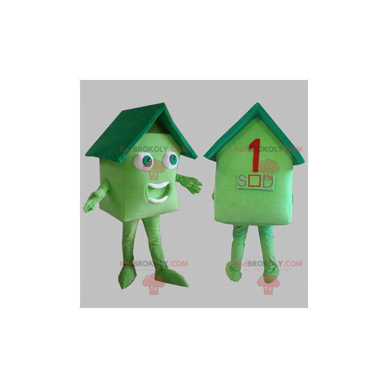 Groen huis mascotte. Huis mascotte - Redbrokoly.com