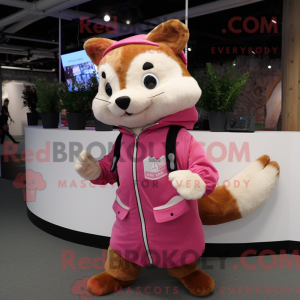 Pink Marten maskot kostume...