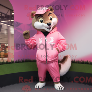 Roze Marter mascottekostuum...