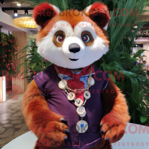 Maroon Red Panda máscara de...