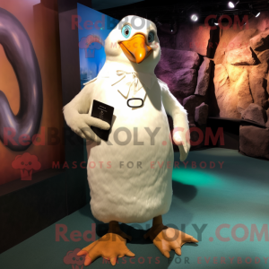 Hvit Penguin maskot kostyme...