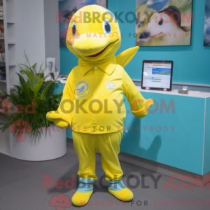 Lemon Yellow Dolphin mascot...