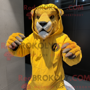 Yellow Smilodon mascot...