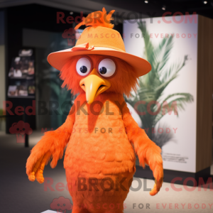 Orange Harpy mascot costume...