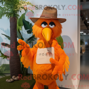 Orange Harpy maskot kostume...