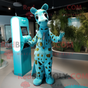 Cyan Giraffe maskot...