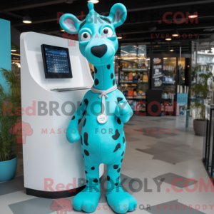 Cyan Giraffe maskot...