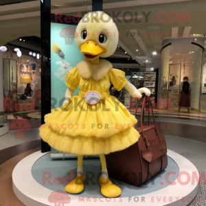 Gul Gosling maskot kostume...