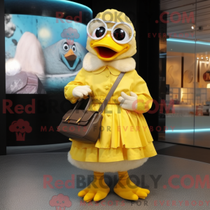 Gul Gosling maskot kostume...
