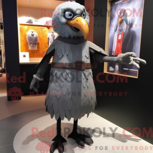 Gray Crow mascot costume...