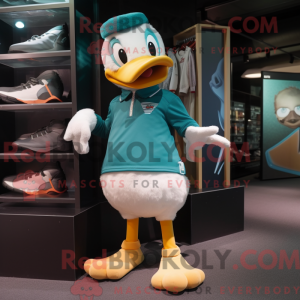 Teal Goose mascottekostuum...