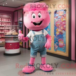 Pink Candy mascot costume...