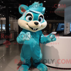 Cyan Chipmunk mascot...