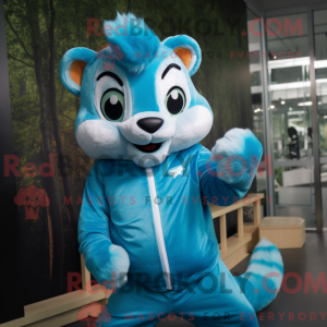 Cyan Chipmunk maskot...