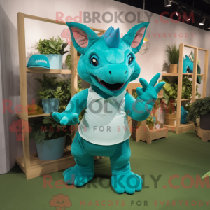 Blågrønn Triceratops...