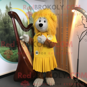 Yellow Celtic Harp mascot...