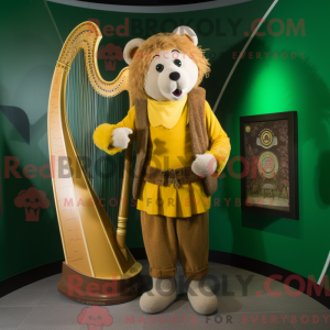 Yellow Celtic Harp mascot...