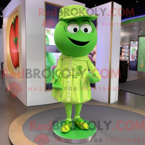 Lime grønn plomme maskot...