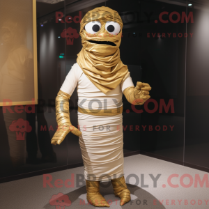 Guld mumie maskot kostume...