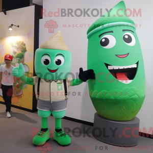 Green Ice Cream Cone mascot...