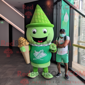 Green Ice Cream Cone mascot...