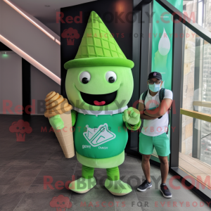 Green Ice Cream Cone...