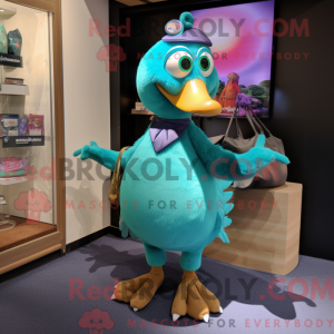 Teal Dodo Bird mascot...