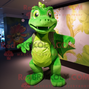 Lime Green Dragon maskot...