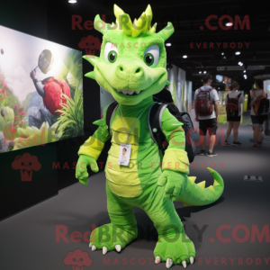 Lime Green Dragon mascot...