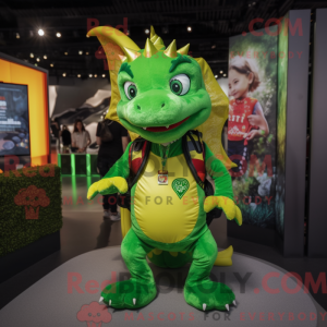 Lime Green Dragon mascot...