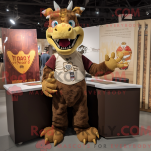 Brown Dragon mascot costume...