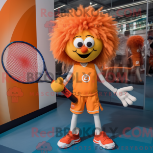 Oransje tennisracket...