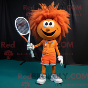 Orange Tennis Racket mascot...