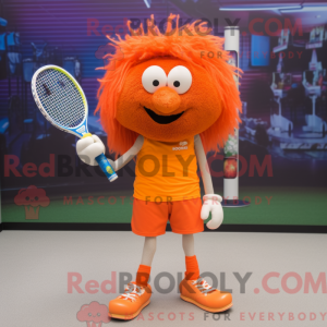 Orange Tennis Racket mascot...