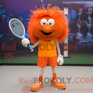 Oransje tennisracket...