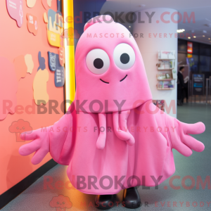 Pink Squid maskot kostume...