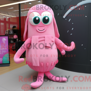 Pink Squid mascot costume...
